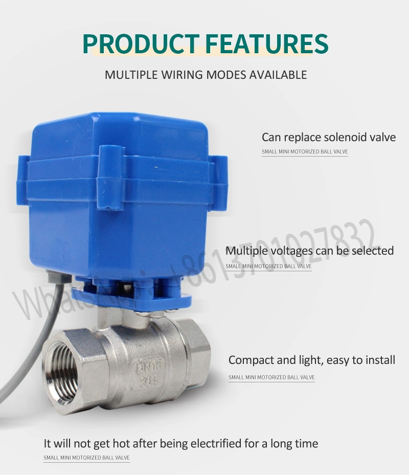 1/2inch DN15 220V Stainless Steel Mini Motorized Ball Valve for Water